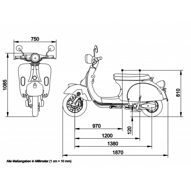 Futura Classico Li 2xAkku Li-Io 25kmh | 45kmh/3kW/2x40Ah E-Roller