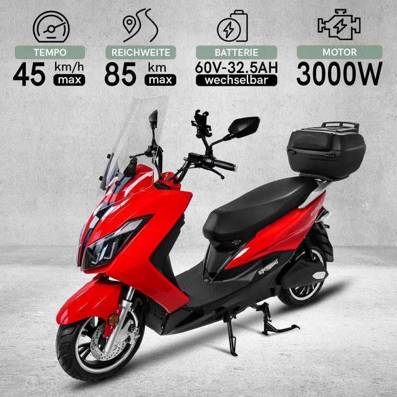 Rolektro Maximus MX2-45 Li-Io 45kmh/3000W/32,5Ah/85km RT E-Roller