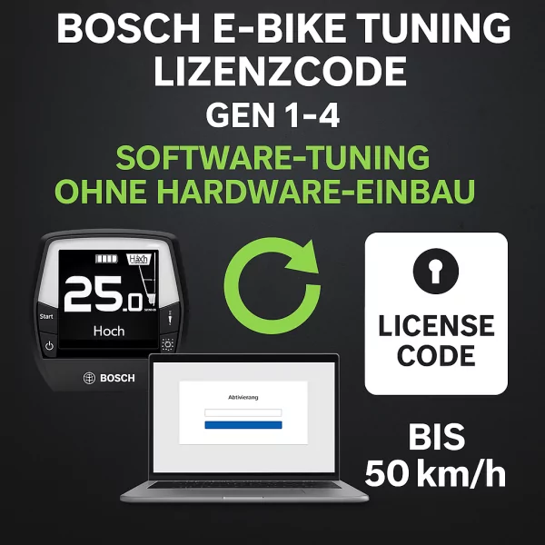 Bosch E-Bike  Digitaler Tuning Lizenzcode für Generation 1–4