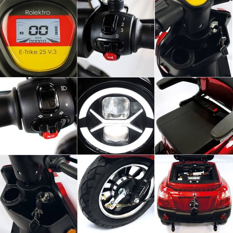 Rolektro E-Trike 25 V.3 Li-Io 25kmh/1000W/30Ah RT Seniorenmobil