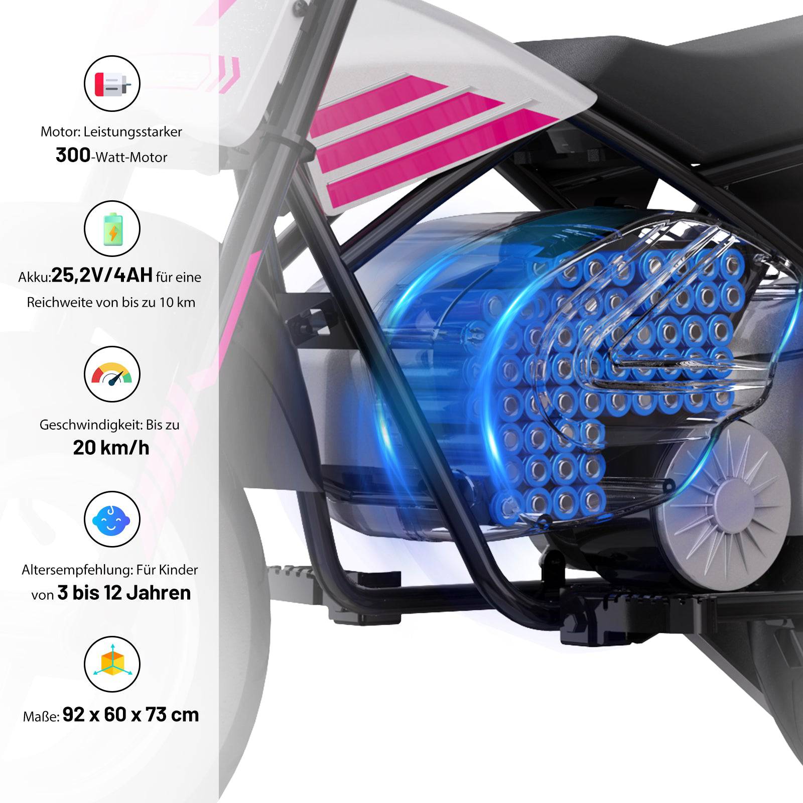 Evercross EV07M Li-Io 20kmh/300W/25,2V/4Ah/60kg/10km BL E-Roller