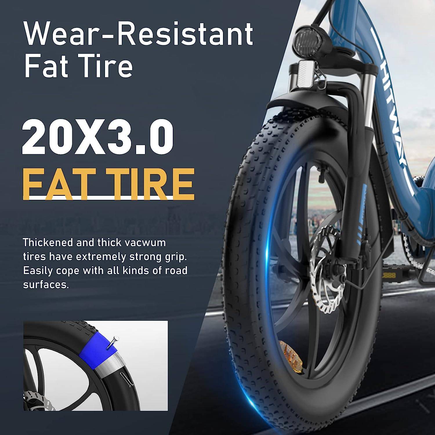 HITWAY BK6S E-Bike BL|RT|SI|SW 20" 36V/432Wh/120kg 90km Fatbike