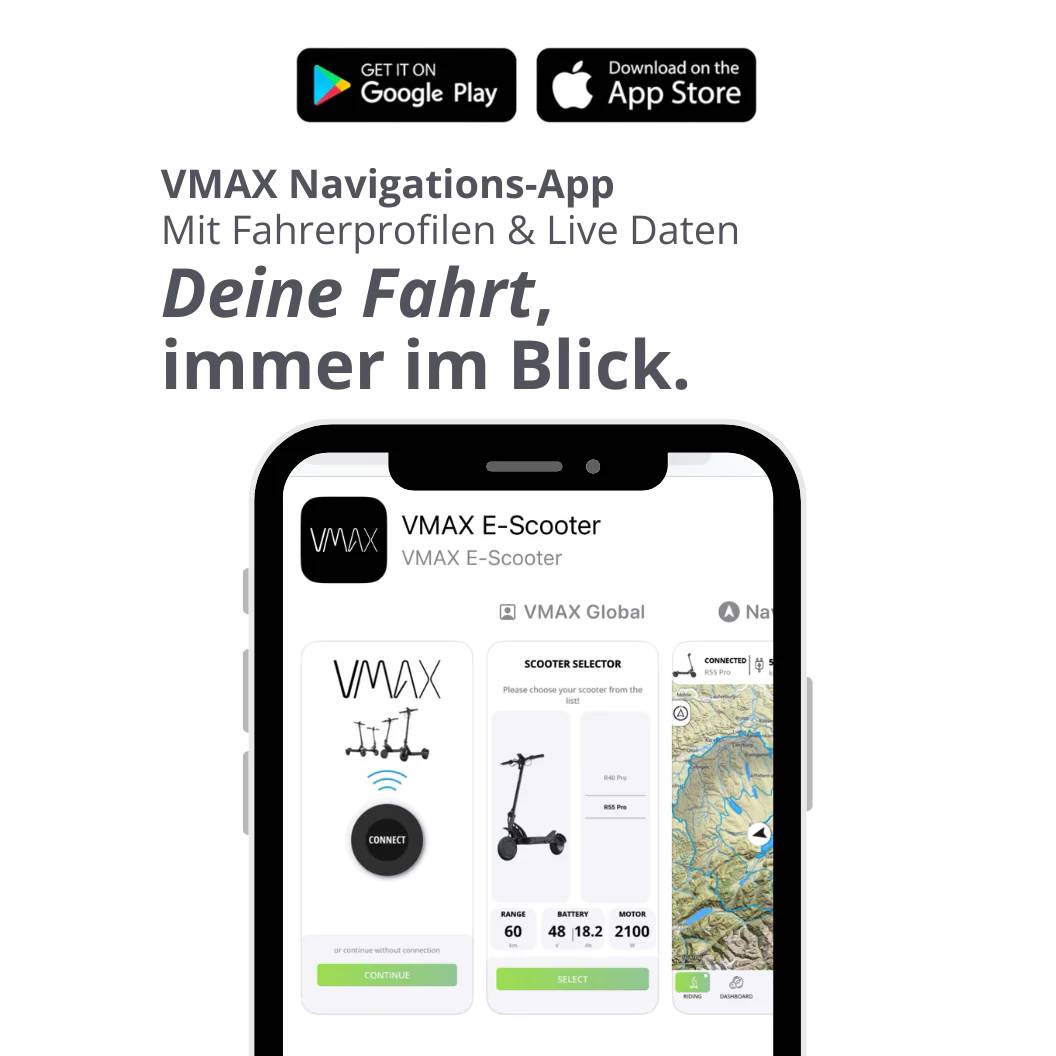 VMAX VX8 SW 22kmh 45km 432Wh 500W 1400W 120kg E-Scooter ABE VMAX NEW VX2 GEAR SW 22kmh 80km 500W 1400W 130kg E-Scooter ABE