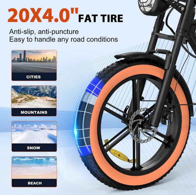 Colorway BK29 E-Bike BL|SW 20" 48V/15Ah/720Wh/120kg 80km Fatbike