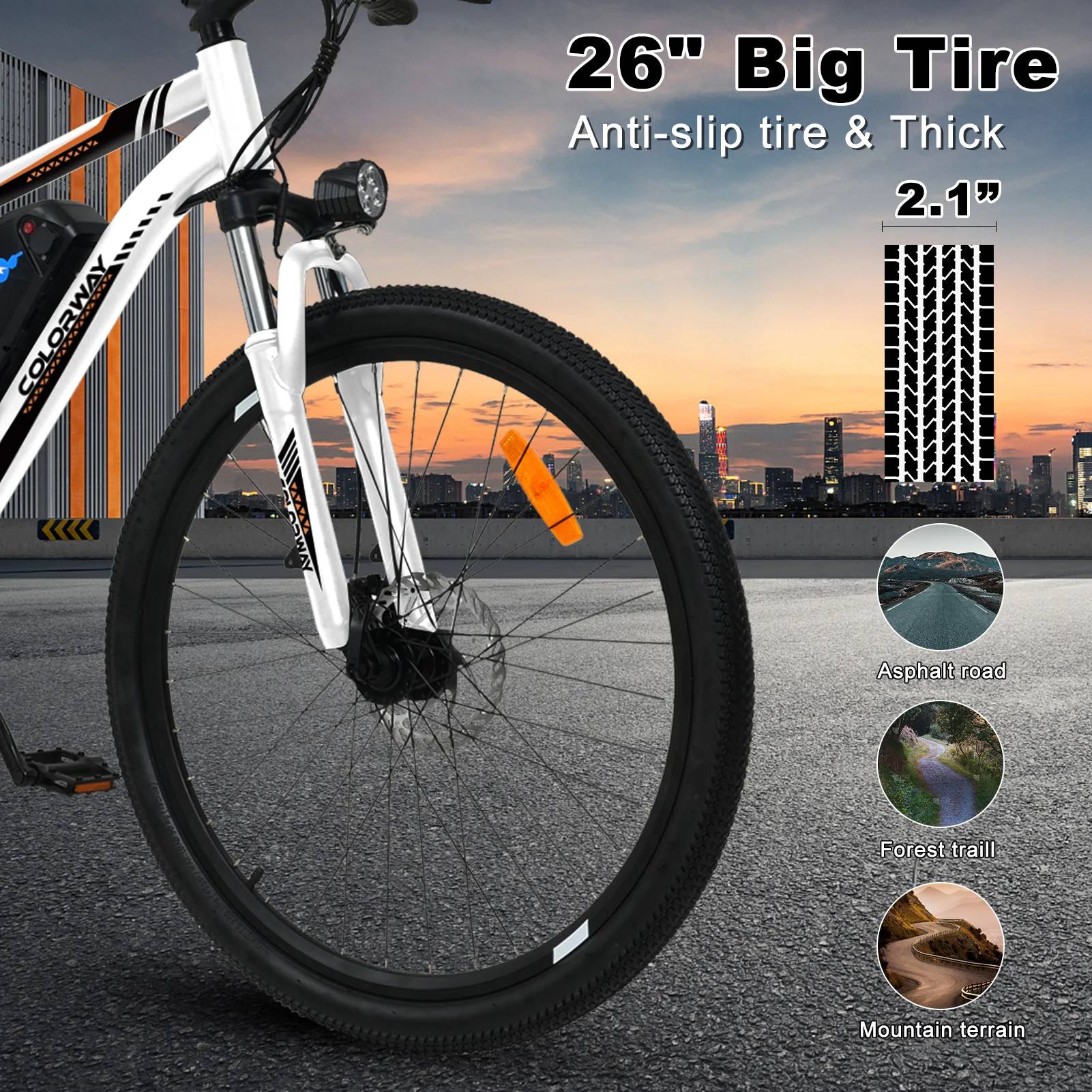 Colorway BK15 E-Bike SW 26" 36V/540Wh/120kg 100km Mountainbike