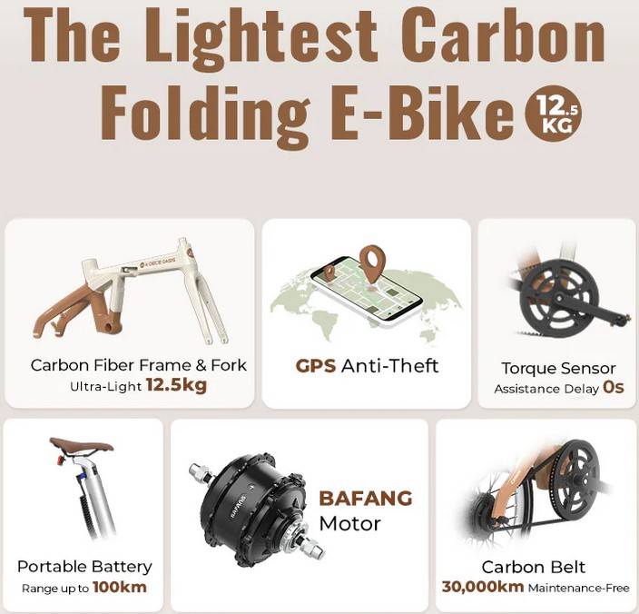 ADO AIR-20-Carbon E-Bike BE 20" 36V/345Wh/120kg 100km Klapprad