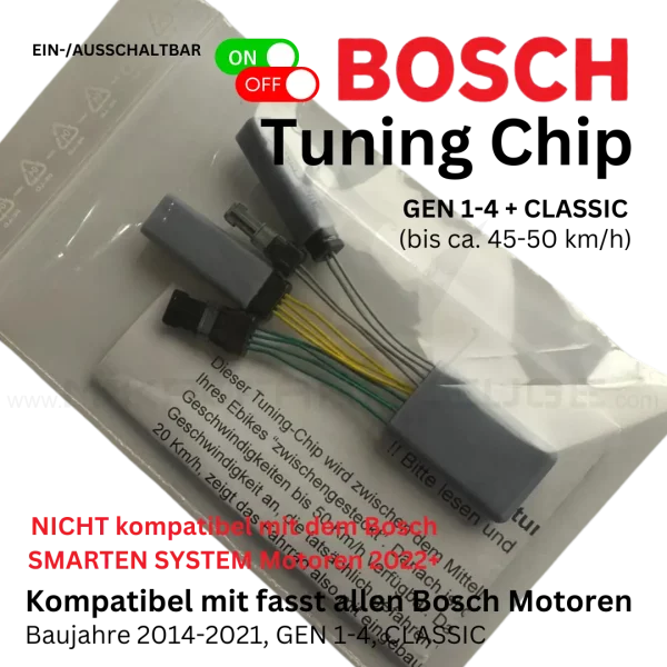 MF BOOST BOSCH GEN 1-4 + CLASSIC E-Bike Tuning Chip EIN-/AUSSCHALTBAR (ca. 45 – 50km/h)