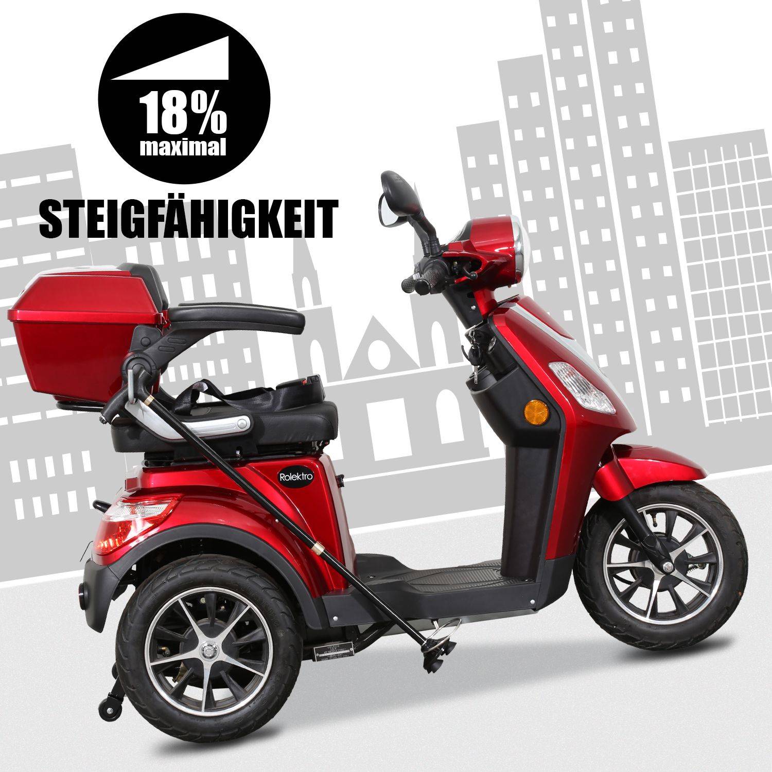 Rolektro E-Trike 15 V.3 Li-Io 15kmh/1000W/30Ah RT Seniorenmobil