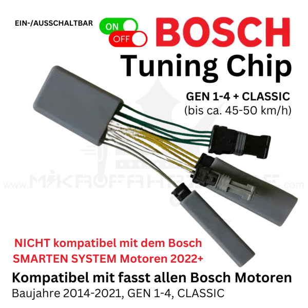 MF BOOST BOSCH GEN 1-4 + CLASSIC E-Bike Tuning Chip EIN-/AUSSCHALTBAR (ca. 45 – 50km/h)