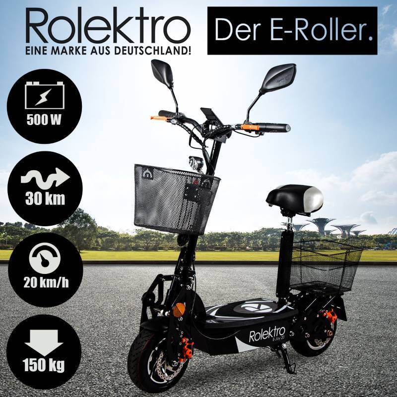 Rolektro E-Joy 20 Blei 20kmh/500W/36V/12Ah/120kg/30km SW E-Roller