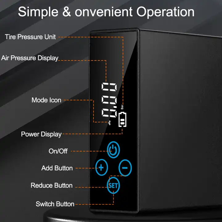 Elektrische Luftpumpe Kompressor Akku Pumpe Scooter Fahrrad NEU 150PSI/8Bar