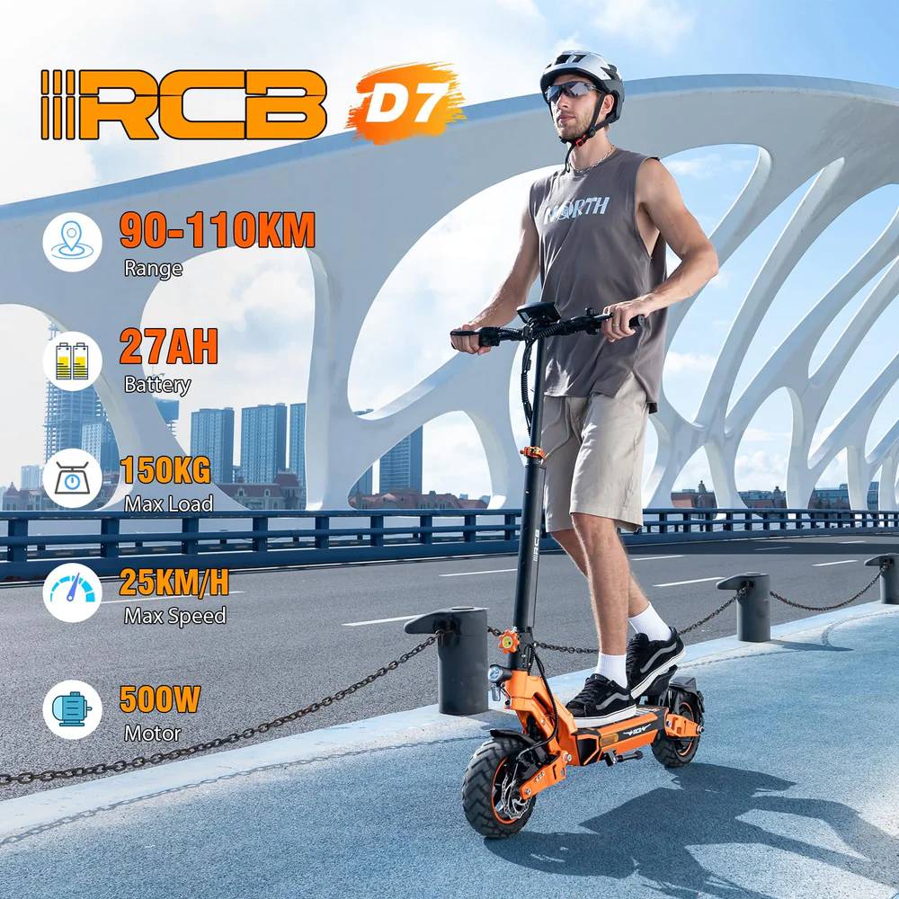 RCB ROCK OUR LIFE D7 Pro OR 25kmh 110km 500W 150kg E-Scooter