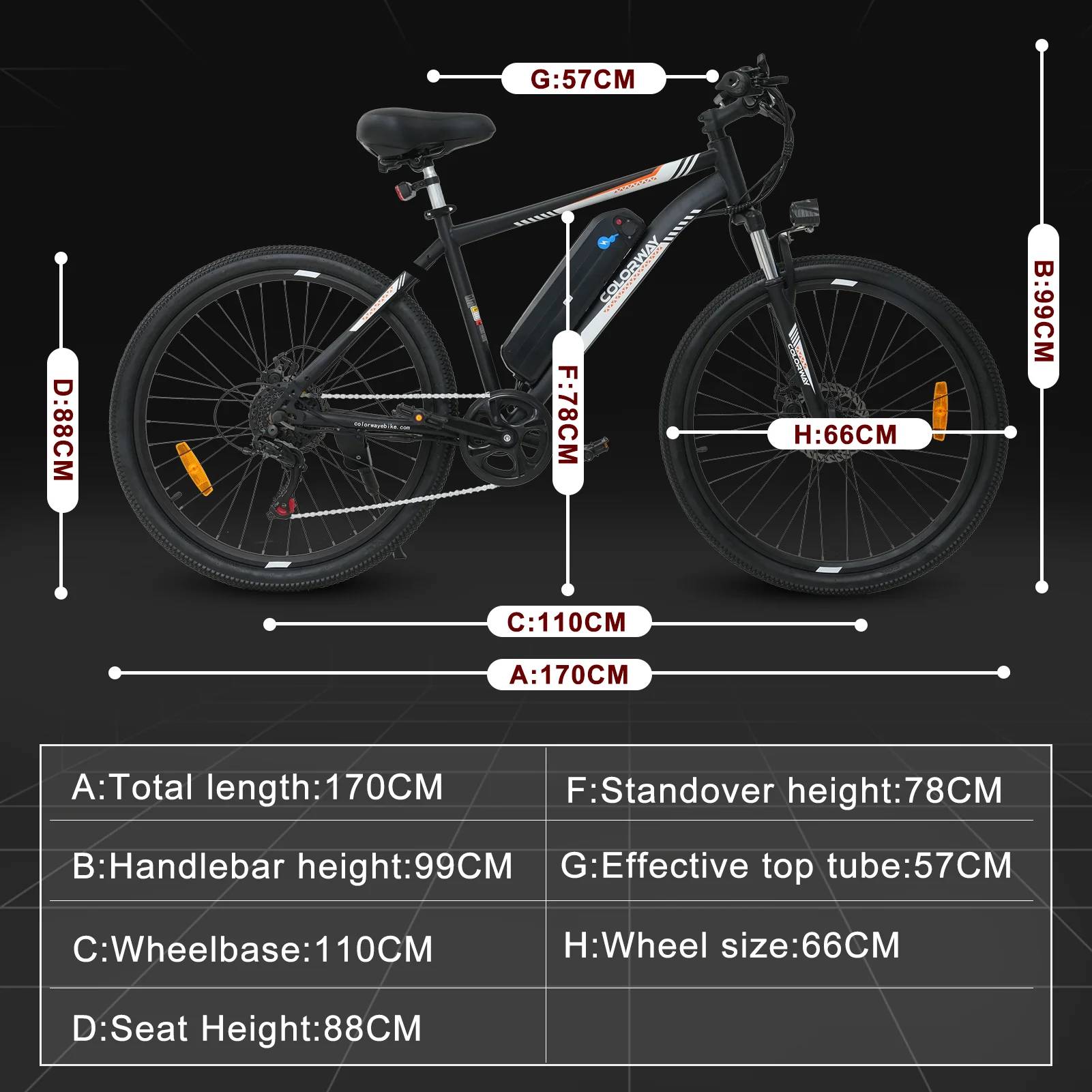 Colorway BK15 E-Bike SW 26" 36V/540Wh/120kg 100km Mountainbike