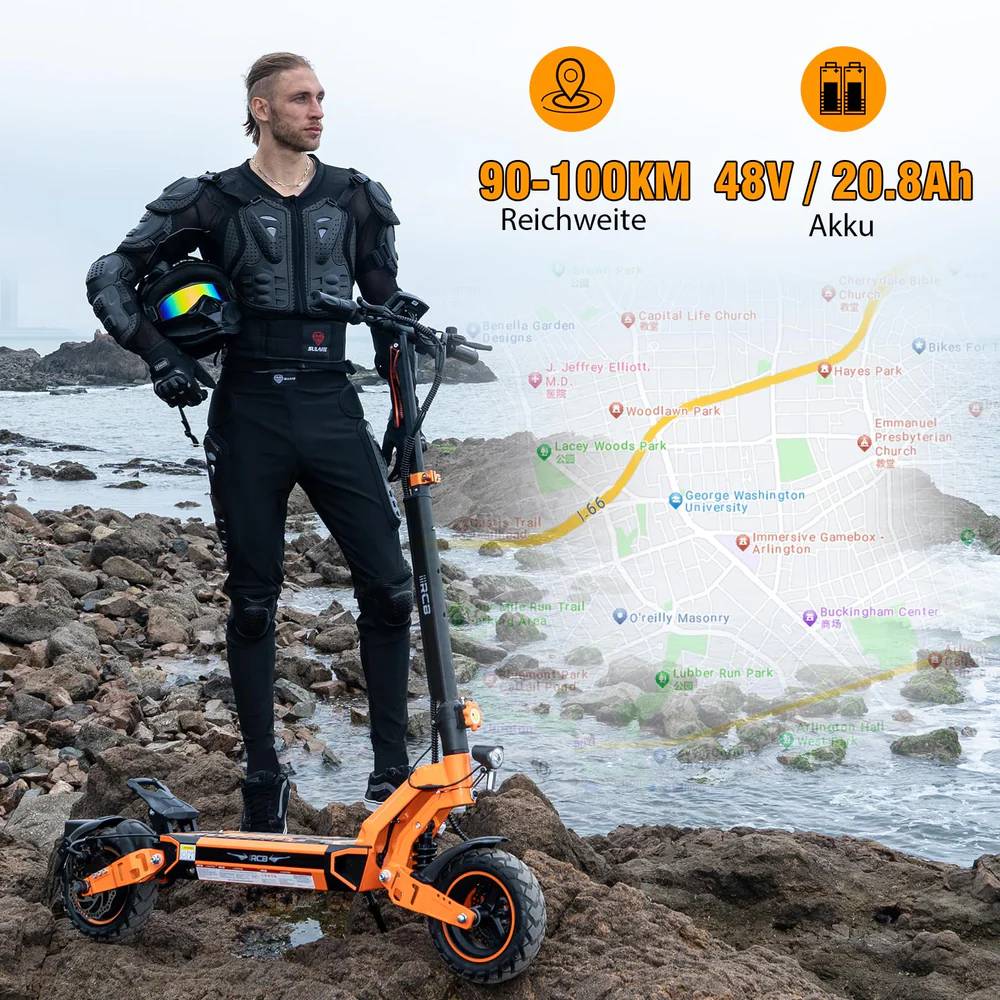RCB ROCK OUR LIFE D7 ABE OR 22kmh 100km 500W 150kg E-Scooter