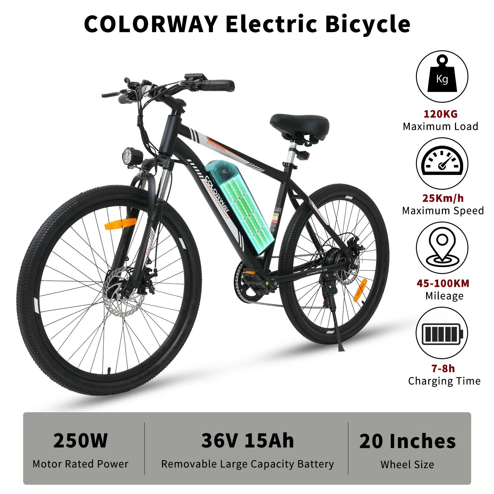 Colorway BK15 E-Bike SW 26" 36V/540Wh/120kg 100km Mountainbike