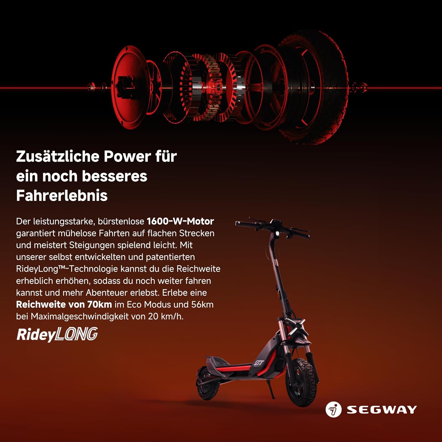 Segway Ninebot ZT3 Pro D SW 20kmh 70km 500W 1600W E-Scooter ABE