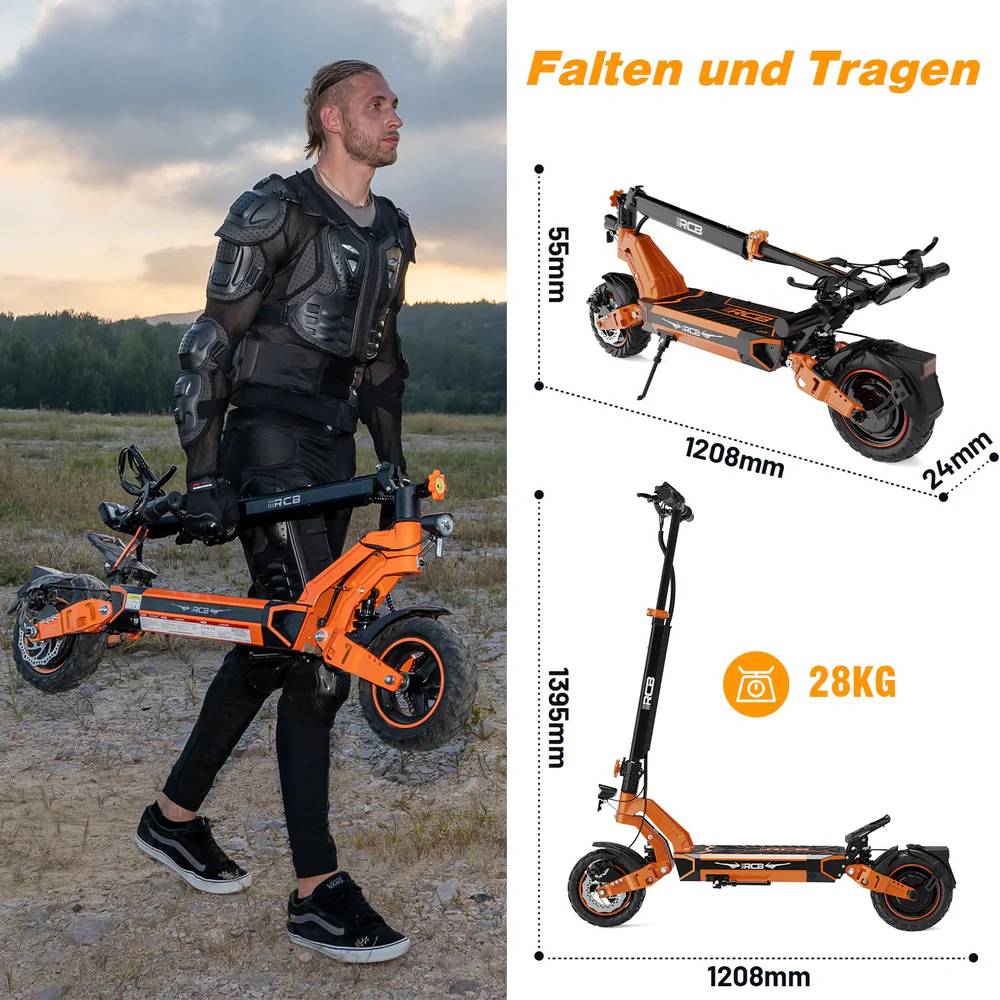 RCB ROCK OUR LIFE D7 ABE OR 22kmh 100km 500W 150kg E-Scooter