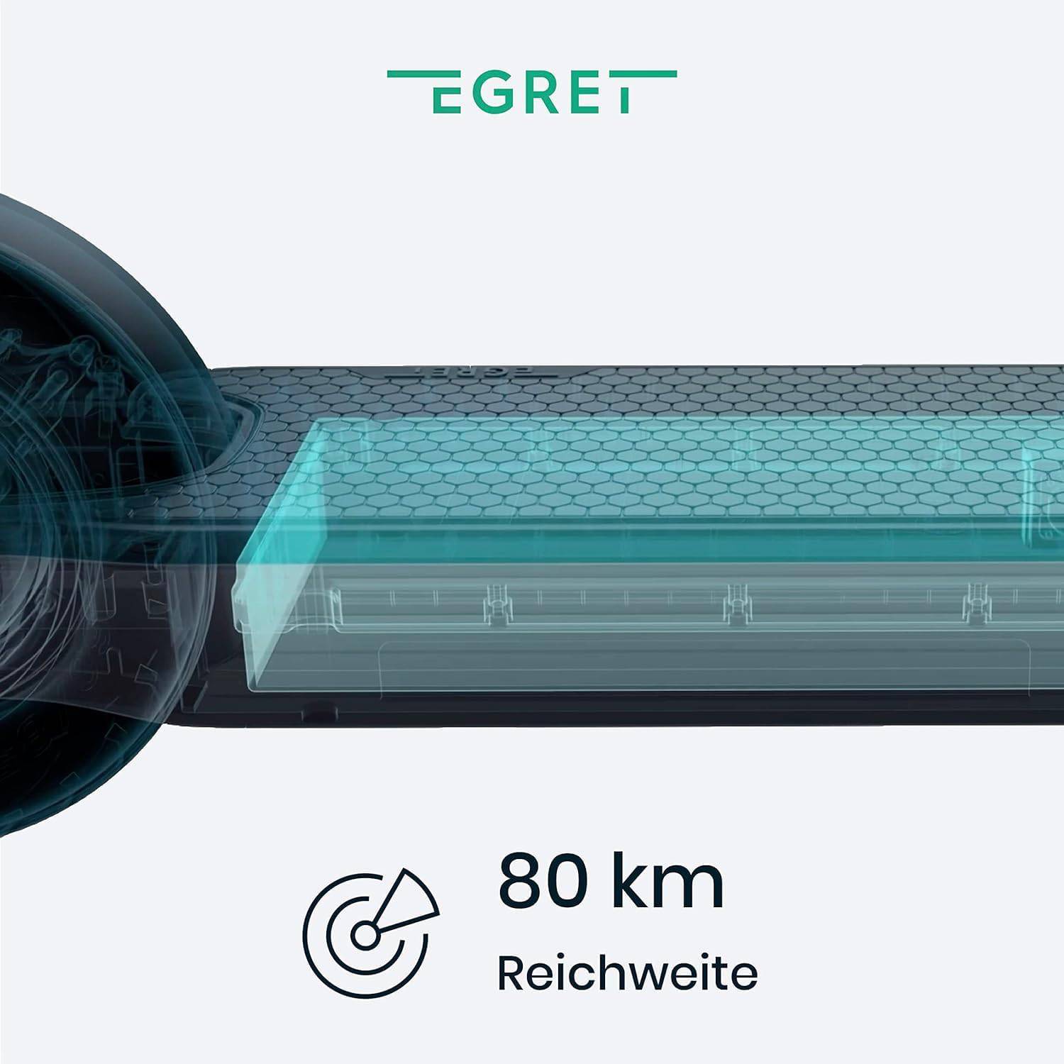 Egret Pro GR 22kmh 80km 840Wh 500W 950W 120kg E-Scooter ABE