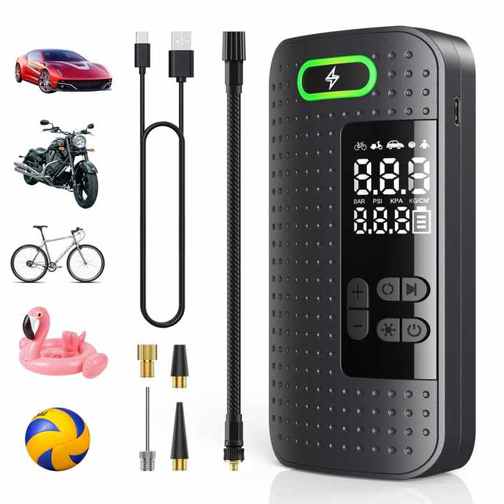 Elektrische Luftpumpe Kompressor Akku Pumpe Scooter Fahrrad NEU 150PSI/8Bar